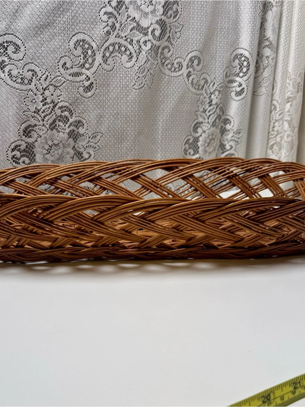 3PC Vintage Long Wicker Baskets- Rustic Cottagecore Bread & Fruit Trays